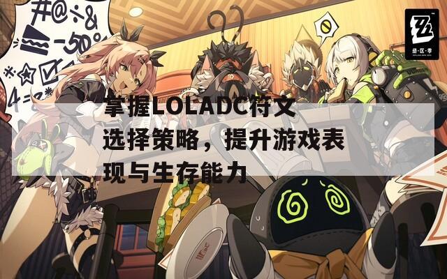 掌握LOLADC符文選擇策略，提升游戲表現(xiàn)與生存能力