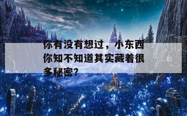 你有沒有想過(guò)，小東西你知不知道其實(shí)藏著很多秘密？