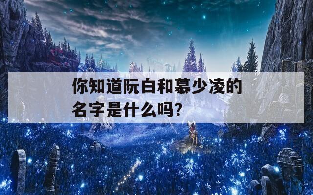 你知道阮白和慕少凌的名字是什么嗎？