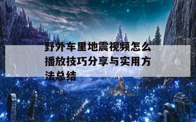 野外車?yán)锏卣鹨曨l怎么播放技巧分享與實用方法總結(jié)