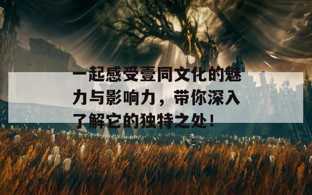 一起感受壹同文化的魅力與影響力，帶你深入了解它的獨(dú)特之處！