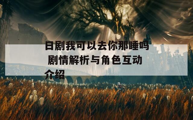 日劇我可以去你那睡嗎 劇情解析與角色互動介紹